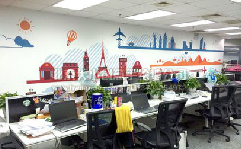 普定教你设计办公室墙绘的方法。