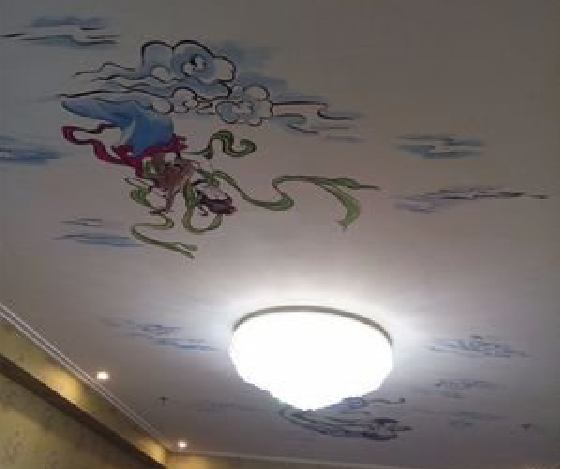 普定如何快速绘制天花板上的手绘墙？